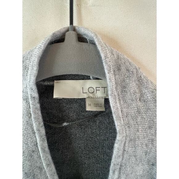 Loft Women's Grey Long Sleeve Open Front Cardigan Size Medium - Picture 2 of 4